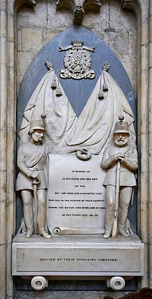 Memorial plaque for the fallen British soldiers of the York and Lancaster reg. in York Minster