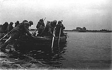 A unit of the Red Army crossing a river