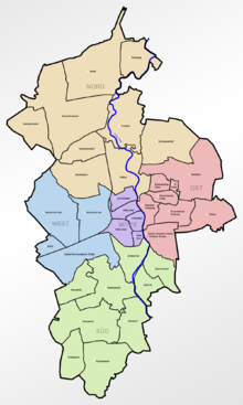 Boroughs and districts