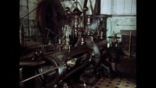 Play media file Video: Cylinder steam engine in a linen weaving mill, 1981