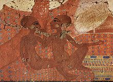 Dvě Achnatonovy dcery, Nofernoferuaton a Nofernoferure, asi 1375-1358 př. n. l.