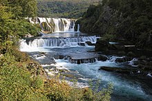 Waterfall Štrbački Buk on the Una near Bihać