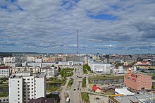 Uitzicht op de stad Jakoetsk  