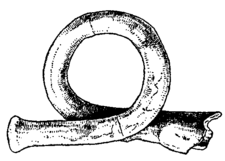 Een Romeinse hoorn uit de 4e eeuw. Deze werd gevonden bij Ventoux in Frankrijk.  