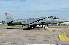 Een Royal Navy Harrier  