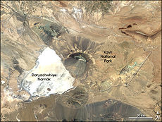 Immagine Landsat 7 del Parco Nazionale di Kavir, Iran.