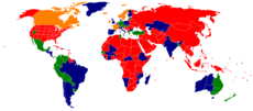 Mapa mundial que muestra la situación legal de la prostitución por países:      Prostitución legal y regulada La prostitución (el intercambio de sexo por dinero) es legal, pero las actividades organizadas, como los burdeles, son ilegales; la prostitución no está regulada Prostitución ilegal No hay datos  