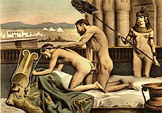 Paul Avrilin 1800-luvun eroottinen tulkinta Hadrianuksesta ja Antinousista Egyptissä.  