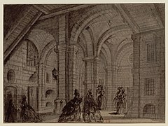 Interieur van de Bastille in 1785, door Jean Honor Fragonard  