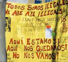 Todos somos ilegales - We are all Illegals ("We are all illegals"), protest against the policy of the Immigration Service (INS) in California.