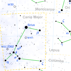 Canis Major zvaigznājs