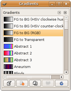 Dialogue sur les gradients dans GNOME