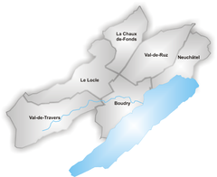 Neuchâtelin kantonin alueet  