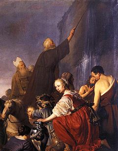 "Mojžíš bijící na skálu", Pieter de Grebber (1630)