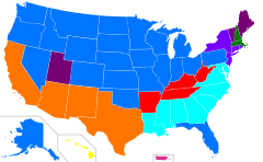 De mest almindelige forfædre i hver enkelt stat i USA ifølge folketællingen i 2010.      Tysk Afroamerikansk Mexicansk Italiensk amerikansk Engelsk Irsk Japansk Puerto Ricaner