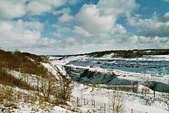 Limestone quarry Rüdersdorf in winter
