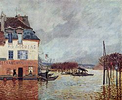 Potvynis prie Port-Marlio ( 1876 m.)