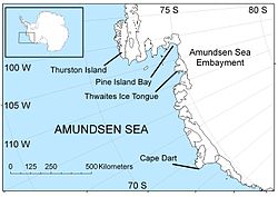 A área do Mar de Amundsen na Antártica