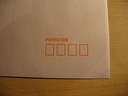 Australiensiska postnummer har fyra siffror, vilket framgår av kuvert för postning inom Australien.  