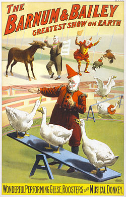 Barnum & Bailey -sirkuksen mainos, 1900.