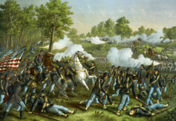 Slaget vid Wilson's Creek, general Lyon blir skjuten  