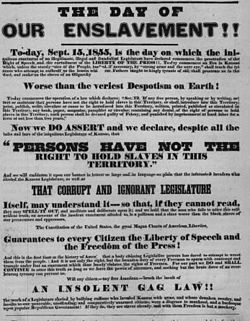 Pôster anti-escravidão do Kansas sangrando (1855)