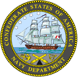 Het zegel van de marine van de Geconfedereerde Staten, inclusief het Korps Mariniers van de Geconfedereerde Staten.