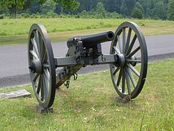 Foto van een 3-inch Ordnance Gun in het Gettysburg National Military Park.