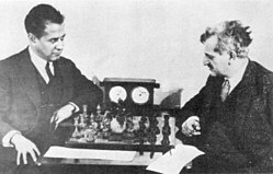 Capablanca en Lasker, Moskou 1935.