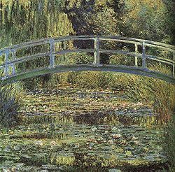 Waterlelies , geschilderd door Monet in zijn tuin bij Giverny in 1899