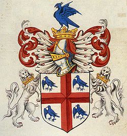 Полный гербовый подвиг оружейного колледжа нарисовал около 1595 года.
