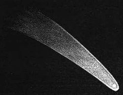 Dibujo del cometa tal y como fue visto  