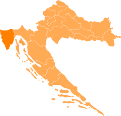 Provincie Istrië in Kroatië  