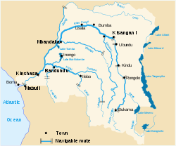 Principaux fleuves et lacs de la République démocratique du Congo