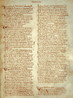 Pagina din Domesday Book.