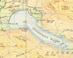 Eine Karte von Ennerdale Water von 1948