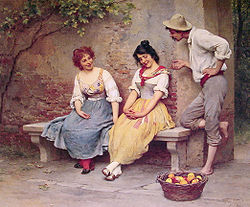 Flirten (1904), av Eugene de Blaas  