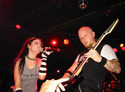 Amy Lee and Ben Moody at a concert in Barcelona (2003)
