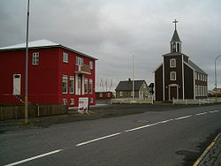 Een voorbeeld van een kleine stad in IJsland