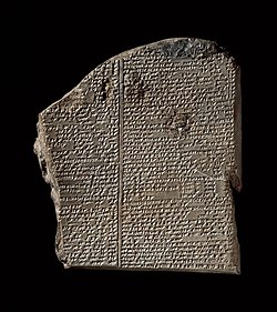 Het zondvloed tablet van de Gilgamesh in het Akkadisch
