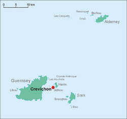Mapa polohy Crevichon  