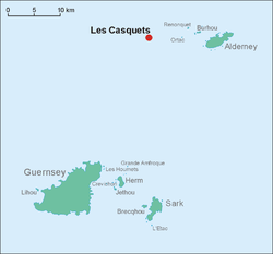 Kaart van Les Casquets