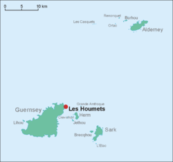 Zemljevid lokacije Les Houmets