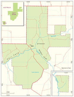 Mapa Kniežatstvo Hutt River
