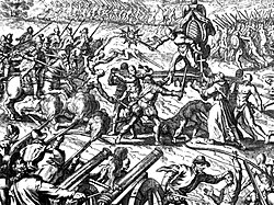 Keisari Atahuallpa Cajamarcan taistelun aikana.