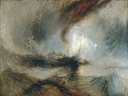 Tempesta di neve - battello a vapore al largo della bocca di un porto che fa segnali in acque poco profonde, e passando per il piombo , dipinto nel 1842