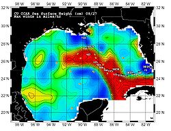 L'uragano Katrina incontra la corrente del Golfo del Messico.