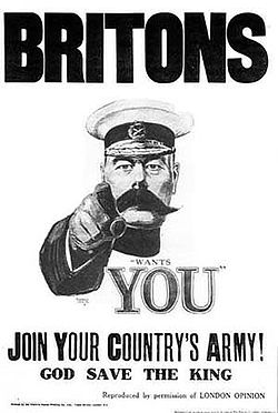 O icônico e muito imaginado cartaz de 1914 de Lord Kitchener Wants You.