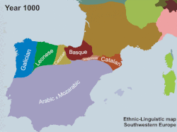 Linguistic development of southwestern Europe in the 2nd millennium AD. Chr.