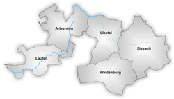 distritos del Cantón de Basilea-Landschaft  